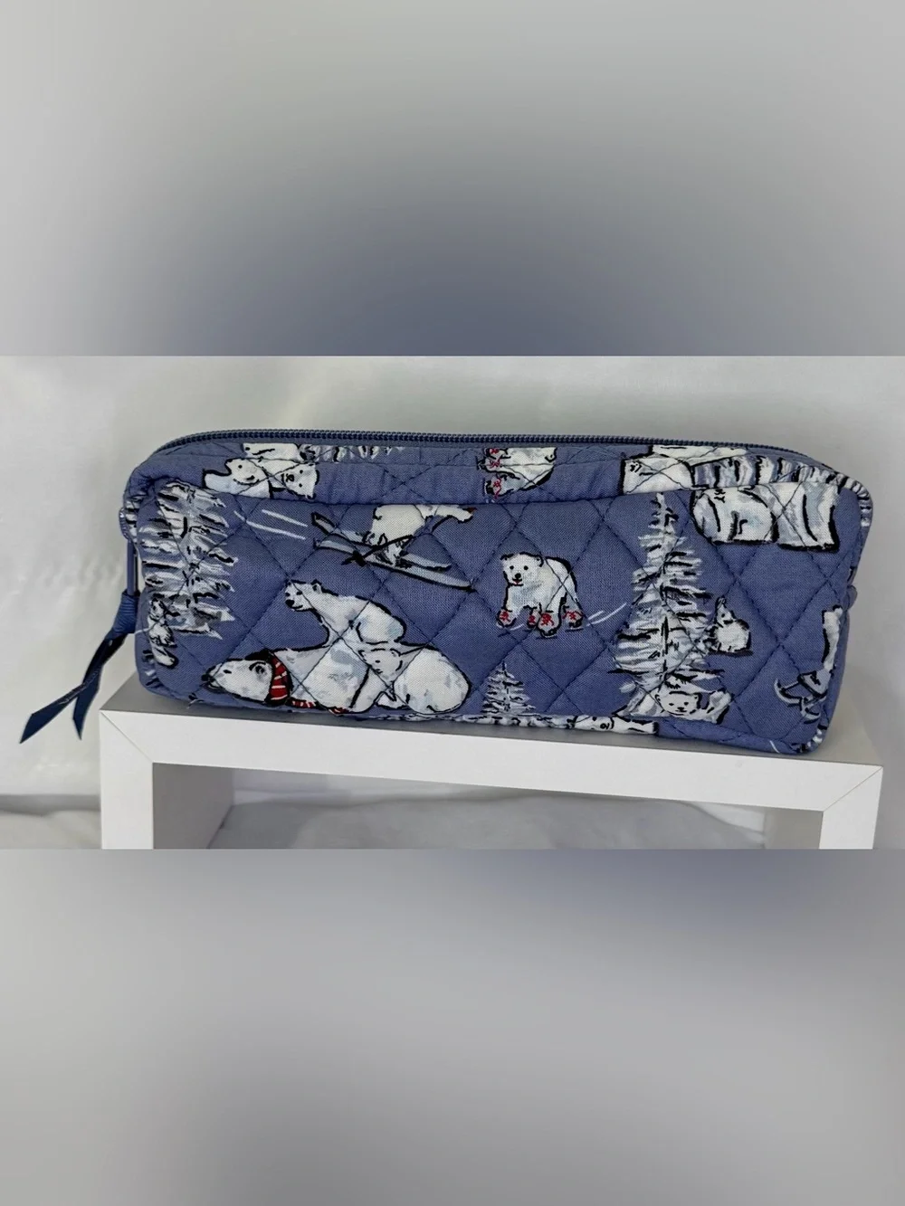 Vera Bradley Quilted Polar Bear Cosmetic Case in Light Blue